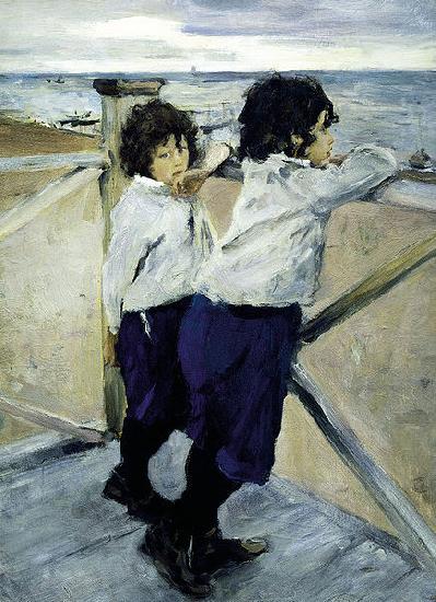Valentin Serov Children. Sasha and Yura Serov Germany oil painting art